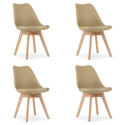 Eetkamerstoel MARK - 4 stuks - donkerbeige - beukenhout