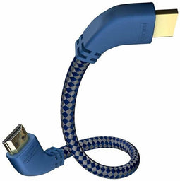 Inakustik 0042502 - HDMI Kabel - High Speed met Ethernet 90° - Blauw Zilver