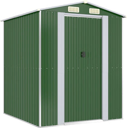 vidaXL - Tuinschuur - 192x191x223 - cm - gegalvaniseerd - staal - groen