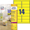 Avery L7263Y-25 - Etiketten Adresseren - Afneembaar 99,1 x 38,1 mm - Neon Geel (340 stuks)