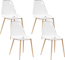 Set van 4 eetkamerstoelen TAKILMA Transparant