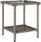 vidaXL - Tuinbank - met - tafel - en - kussens - L-vormig - poly - rattan - grijs