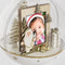 ZEP - Foto Kerstbal Wit Aland voor foto formaat 3,5 x 4,5 cm - rond 10 cm - LS447