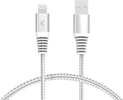 KSIX BXCUAL2T2 - USB naar Lightning Kabel - 2 m - Grijs