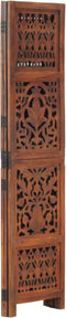 vidaXL - Kamerscherm - 3 - panelen - handgesneden - 120x165 - cm - mangohout - bruin