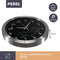 Perel Wandklok, rond, analoog, 35,5 cm, radiogestuurde tijdsaanduiding (DCF), met thermometer en hygrometer, aluminium, zilver