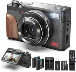 NBD K100N - Digitale Camera 4K 56MP - Vlog Camera met 2 Batterijen (2 stuks)