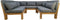 Loungedeel met kussens Aruba - teak - onbehandeld/dark grey