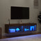 vidaXL - Tv-meubels - met - LED-verlichting - 2 - st - 60x30x30 - cm - bruineikenkleur