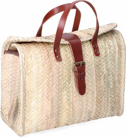 Briefcase EDM Milan Palmblad Gesp Leer 32 x 26 cm
