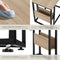 tectake® Wigan - C-Vormige Bijzettafel - Stevig MDF met Zwart Stalen Frame - Licht Sonoma Eiken - 55x36,5x60 cm