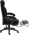 tectake® Luxe Bureaustoel Jillien - Ergonomische Directiestoel - Verstelbare Rugleuning en Voetsteun - Zwart