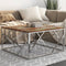 vidaXL - Salontafel - roestvrij - staal - en - gerecycled - hout - zilverkleurig