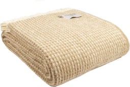 Tweedmill - Wollen plaid - Wafelpatroon - Beige
