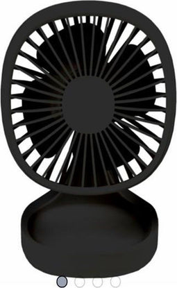 Merkloos Retro Tafelventilator - USB Ventilator - Beweegbaar - Zwart