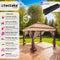 tectake® Carabobo - Vouwpaviljoen 364 x 364 x 294 cm - Waterafstotend dubbel dak UV-bescherming - Bruin