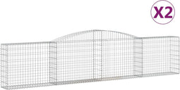 vidaXL - Schanskorven - 2 - st - gewelfd - 400x30x80/100 - cmg - ijzer