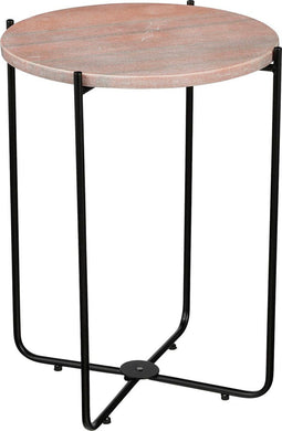 Mica Decorations Armando - Bijzettafel - H45 x Ø36 cm - Marmerlook Roze