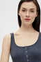 Pieces PCKITTE - Tank Midi Dress - Katoen met knoopjes - Zomerjurk - Maat XS