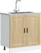 vidaXL - Spoelbakonderkast - Porto - 80x46x81,5 - cm - bewerkt - hout - sonoma - eiken