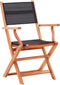 vidaXL - Tuinstoelen - inklapbaar - 4 - st - eucalyptushout - en - textileen - zwart