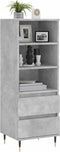 vidaXL - Hoge - kast - 40x36x110 - cm - bewerkt - hout - betongrijs