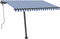vidaXL - Luifel - vrijstaand - automatisch - 300x250 - cm - blauw - en - wit