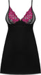 Obsessive - Rosenty Babydoll & String - Zwart/Paars