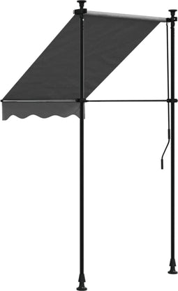 vidaXL - Luifel - uittrekbaar - 100x150 - cm - stof - en - staal - antracietkleurig