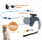 Dubbele Hondenriem - Voor 2 honden – Leiband Hond – 3 Meter – tot 15kg - Hondenlijn – Looplijn hond – Reflecterende lijnen – met Zaklamp – 360° draaien – Verstelbaar - Grijs