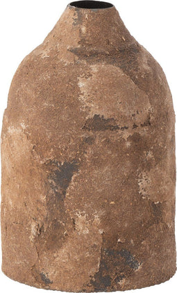 J-Line vaas Effy Ruw - metaal - bruin - Ø 17 cm