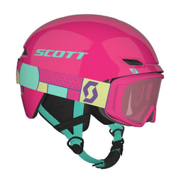 Scott Keeper 2 - Kinder skihelm en Witty skibril set - Veiligheid en stijl - Roze/groen