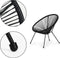 Lounge stoel voor buiten - rattan - 80 x 67 x 60 cm - zwart