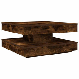 vidaXL - Salontafel - 360 - graden - draaibaar - 70x70x34,5 - cm - gerookt - eiken