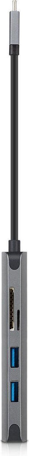 PEPPER JOBS TCH-4 - 4-in-1 USB-C Hub - 4K HDMI USB-A SD/TF kaartlezer - Grijs