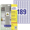 Avery-Zweckform L7871-20 ( 25.4 x 10 mm, Wit, 3780 stuk(s), Permanent hechtend, Sterk hechtend