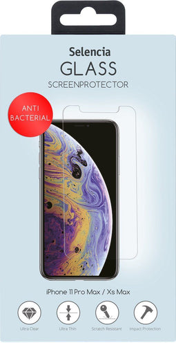 Selencia Screenprotector Geschikt voor iPhone Xs Max / 11 Pro Max - Selencia Gehard Glas Anti-bacteriele Screenprotector