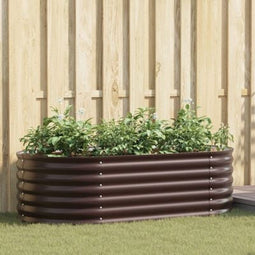 vidaXL - Tuin - Verhoogd - Bed - Bruin - 160x80x44 - cm - Gegalvaniseerd - Staal