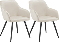 Juskys Tarje - Loungestoel / Eetkamerstoel - 2-Delig - Zandkleur