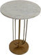 HSM Collection Bijzettafel Rond Ø40cm Wit/Goud Marmer/Metaal