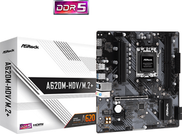 ASRock A620M-HDV/M.2+ - Moederbord - Micro-ATX - AMD A620 - 2x DDR5 - 128GB maximum geheugen