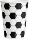 Papieren drinkbekers | 8 stuks | Kleur: Zwart Wit | Thema: Voetbal