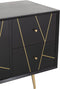 J-Line Dressoir kast - 4 laden + 2 deuren - hout & metaal - zwart & goud - woonaccessoires