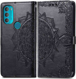 iMoshion Hoesje Geschikt voor Motorola Moto G71 Hoesje Met Pasjeshouder - iMoshion Mandala Bookcase - Zwart