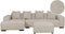 LUNGO - Hoekbank met ottomaan - Beige - Rechtszijdig - Corduroy