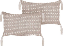 HAKONE - Set van 2 kussens - Taupe - 45 x 25 cm - Polyester