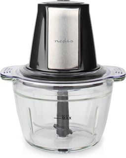 Nedis Hakmolen - 500 W - 1 l - Glas - 1-Snelheid - Zilver / Zwart