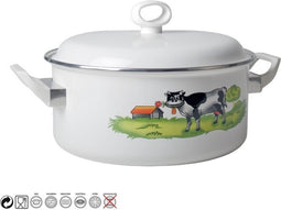 Braadpan stoofpan met deksel Ø 22cm gegoten aluminium geglazuurd geschikt voor alle warmtebronnen 4 L