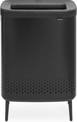 Brabantia Bo Hi Wasmand - met Deksel - 2 x 45 l - 2 Vakken - Matt Black
