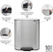 Brabantia Bo Prullenbak - 2 x 30 liter - Afvalscheiding - Matt Steel Fingerprint Proof